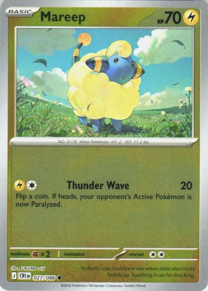 CRI Chaos Rising - 027/086 - Mareep (Reverse Holo)