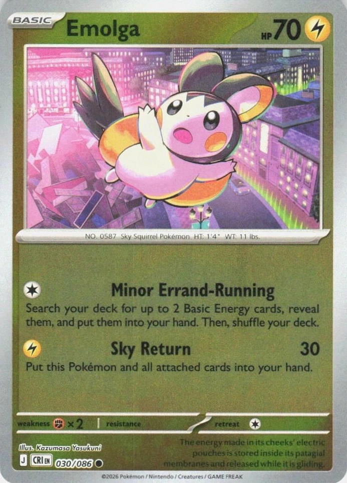 CRI Chaos Rising - 030/086 - Emolga (Reverse Holo)