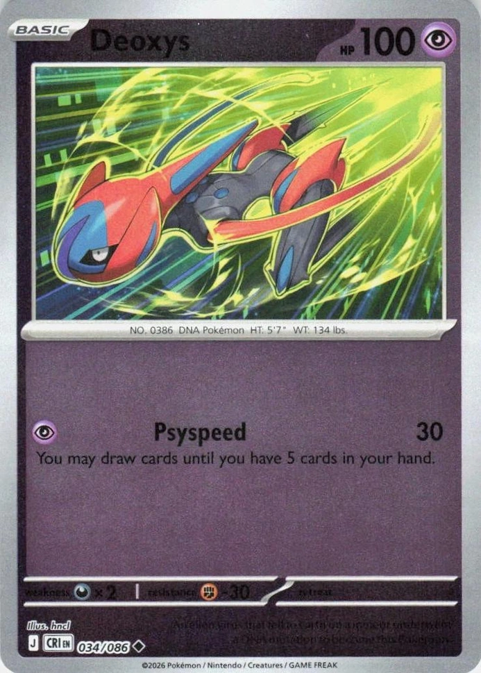 CRI Chaos Rising - 034/086 - Deoxys (Reverse Holo)