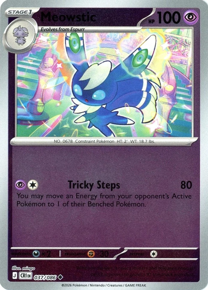 CRI Chaos Rising - 037/086 - Meowstic (Reverse Holo)