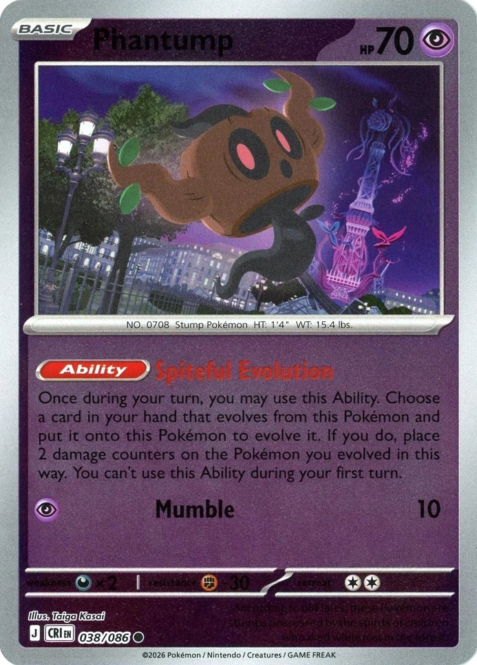 CRI Chaos Rising - 038/086 - Phantump (Reverse Holo)