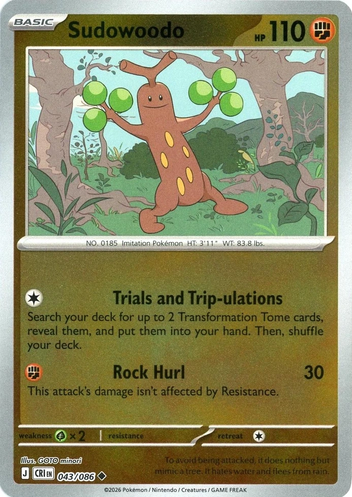 CRI Chaos Rising - 043/086 - Sudowoodo (Reverse Holo)