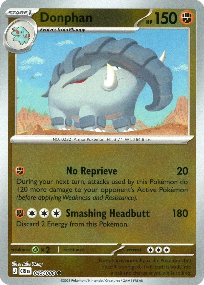 CRI Chaos Rising - 045/086 - Donphan (Reverse Holo)