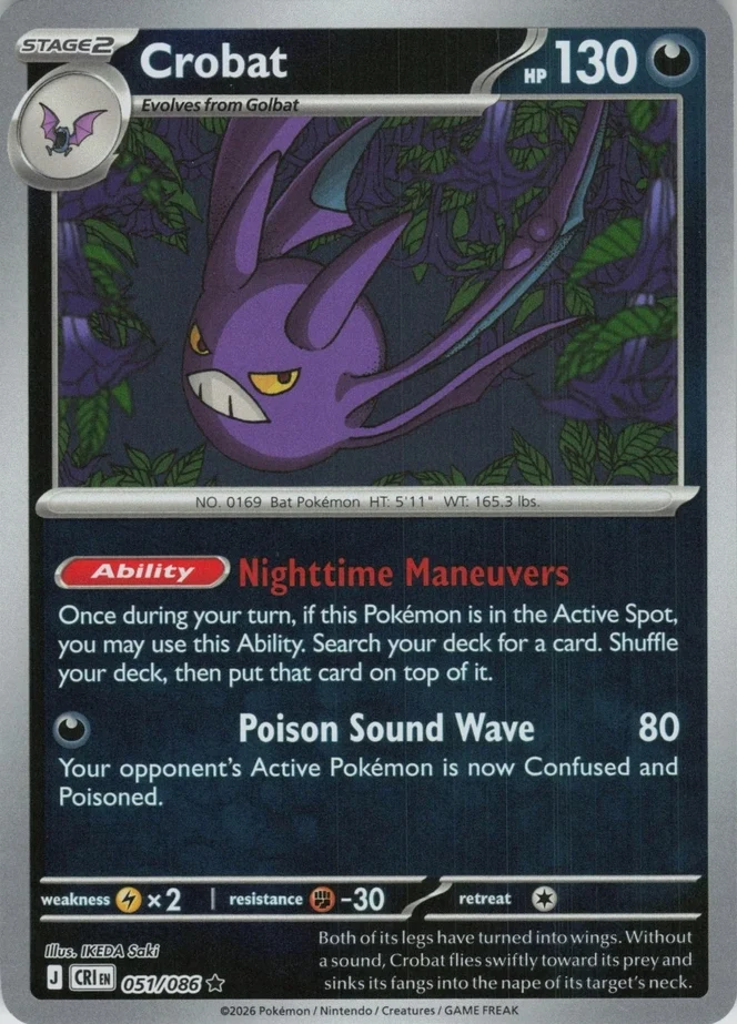 CRI Chaos Rising - 051/086 - Crobat (Reverse Holo)
