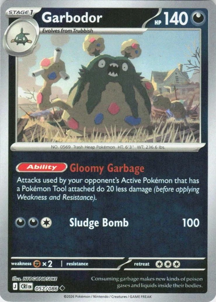 CRI Chaos Rising - 057/086 - Garbodor (Reverse Holo)