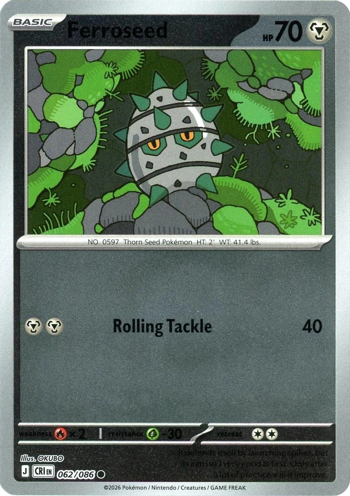 CRI Chaos Rising - 062/086 - Ferroseed (Reverse Holo)