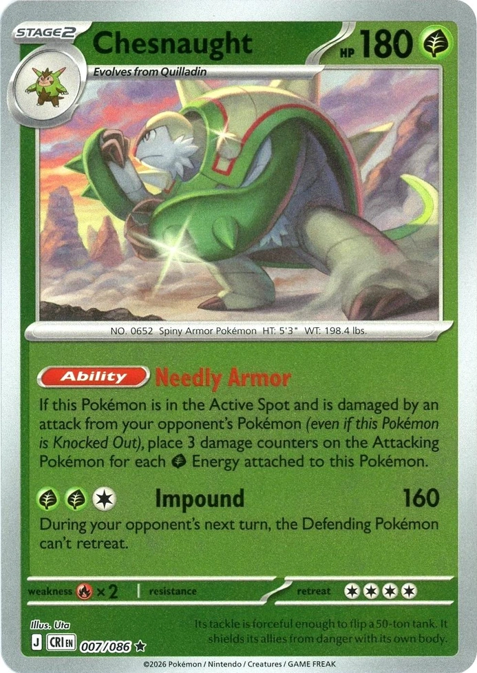 CRI Chaos Rising - 007/086 - Chesnaught (Reverse Holo)