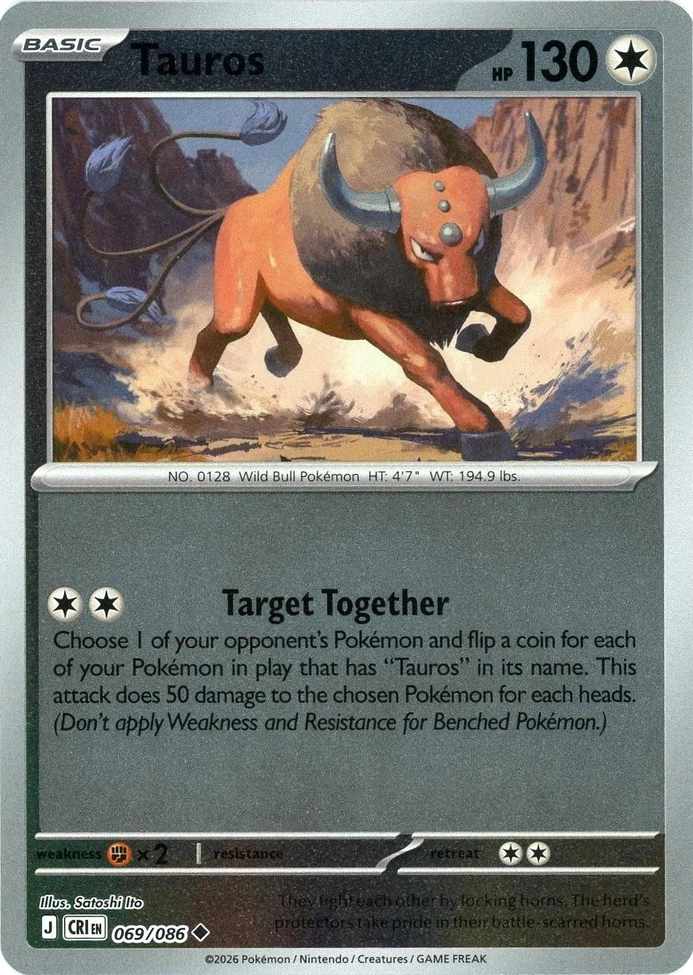 CRI Chaos Rising - 069/086 - Tauros (Reverse Holo)