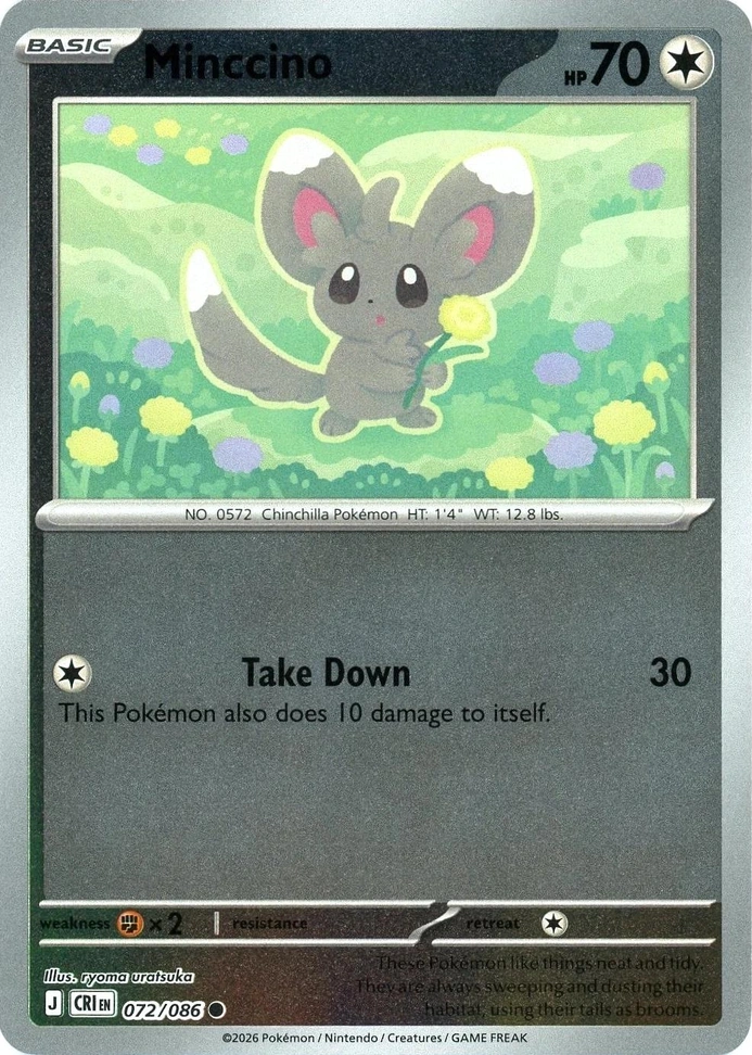 CRI Chaos Rising - 072/086 - Minccino (Reverse Holo)