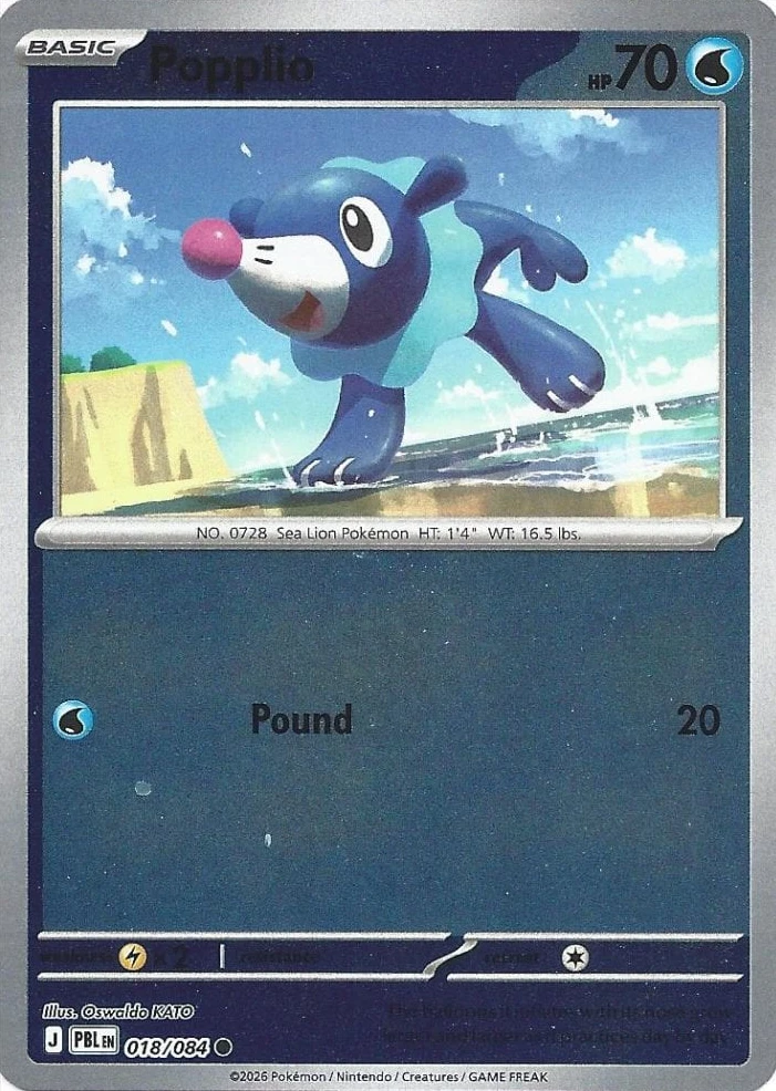 PBL Pitch Black - 018/084 - Popplio (Reverse Holo)