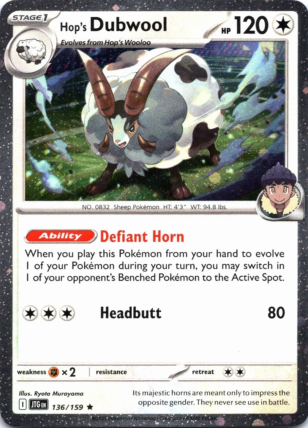 JTG Journey Together - 136/159 - Hop's Dubwool (Cosmos Holo)
