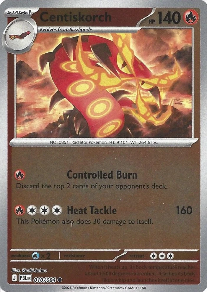 PBL Pitch Black - 010/084 - Centiskorch (Reverse Holo)