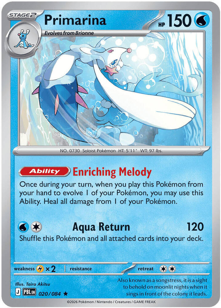 PBL Pitch Black - 020/084 - Primarina (Holo)