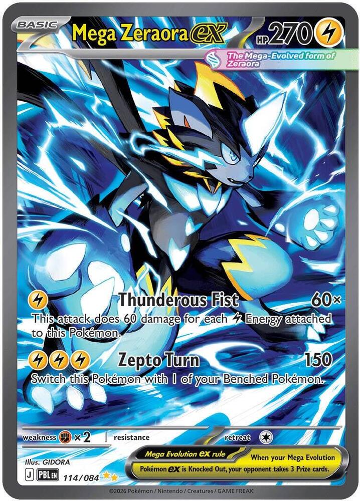 PBL Pitch Black - 114/084 - Mega Zeraora ex