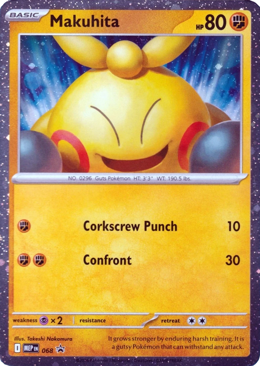 MEP Mega Evolution Promos - MEP068 - Makuhita (Cosmos Holo)