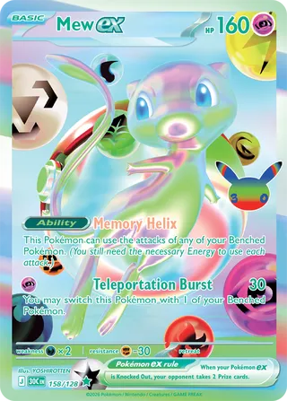 Karta Pokémon - 30th Celebration - 158 - Mew ex (Holofoil)