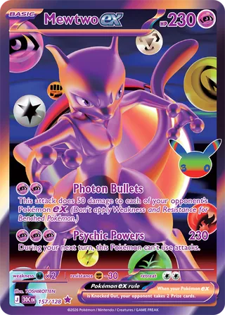 Karta Pokémon - 30th Celebration - 157 - Mewtwo ex (Holofoil)