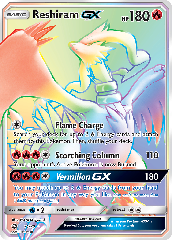 Karta Pokémon - Dragon Majesty - 071 - Reshiram-GX
